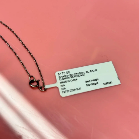 Swarovski Crystal Cushion Sterling Silver pendant on 18 inch chain. 925 - Picture 6 of 6